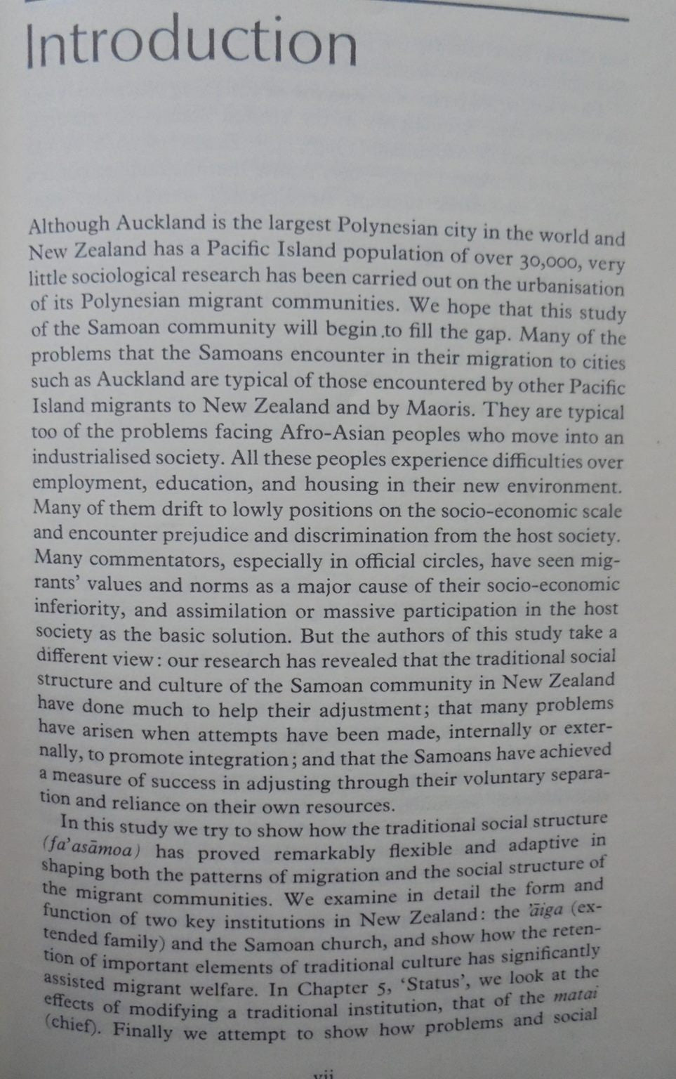 Emerging Pluralism: The Samoan Community in NZ. PITT, DAVID & MACPHERSON, CLUNY