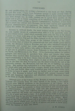 A Short History of Rotuma by W.J.E. Eason. 1951, First Edition, VERY SCARCE.