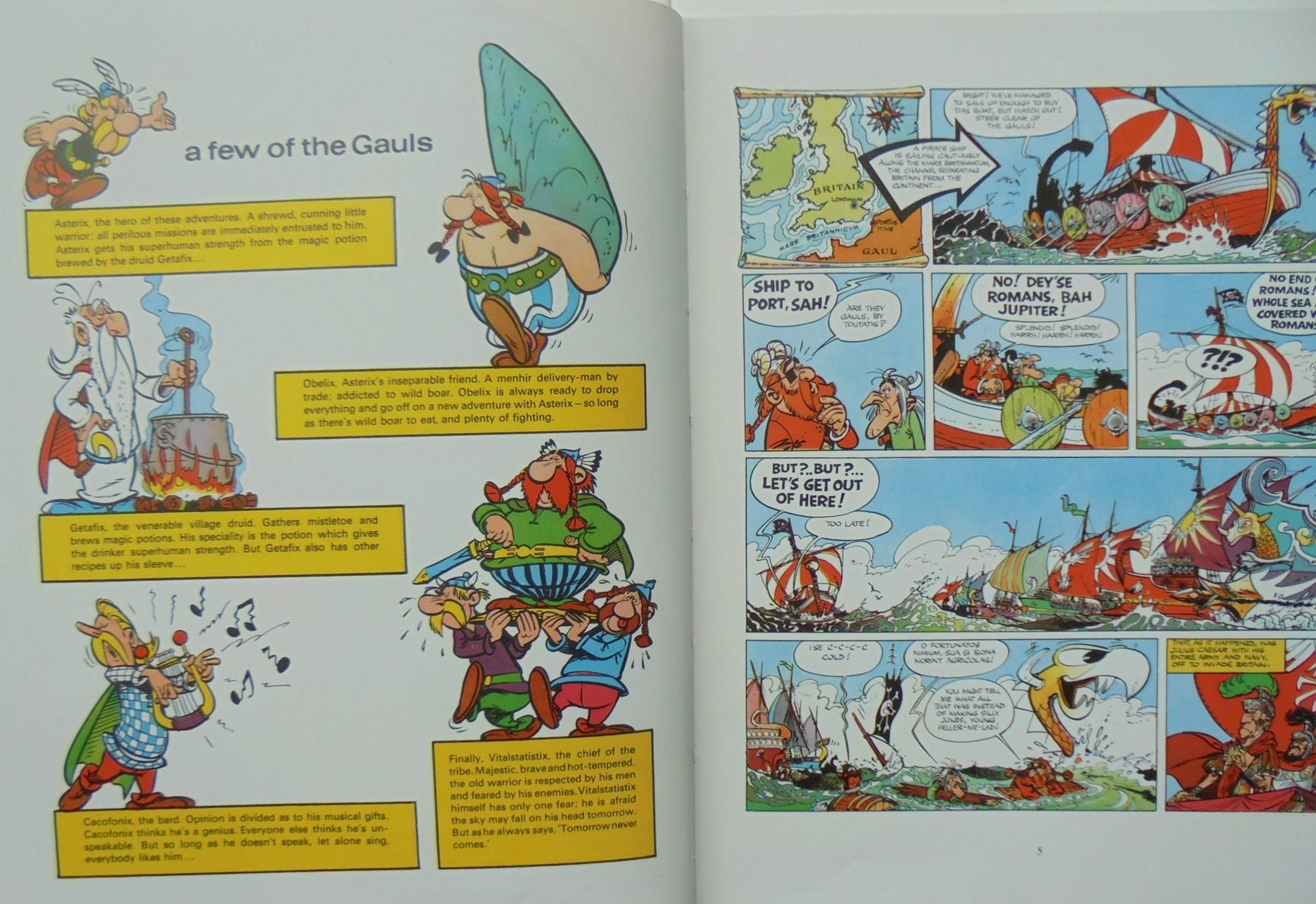 Travels with Asterix By Goscinny & Uderzo. 4 books in 1, contains Asterix in: Switzerland; Spain; Britain; Corsica.