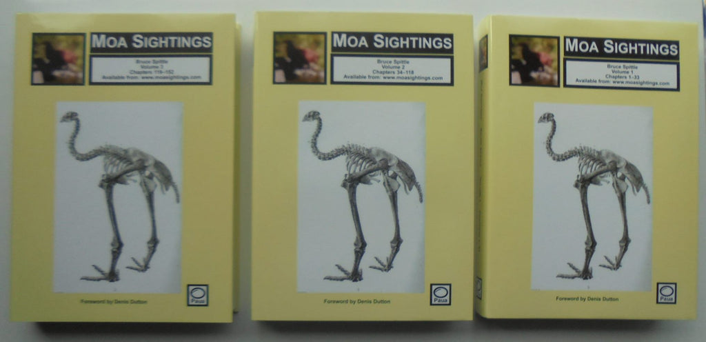 Moa Sightings By Bruce Spittle. SIGNED BY AUTHOR. Three volume set all signed, no owner inscriptions.