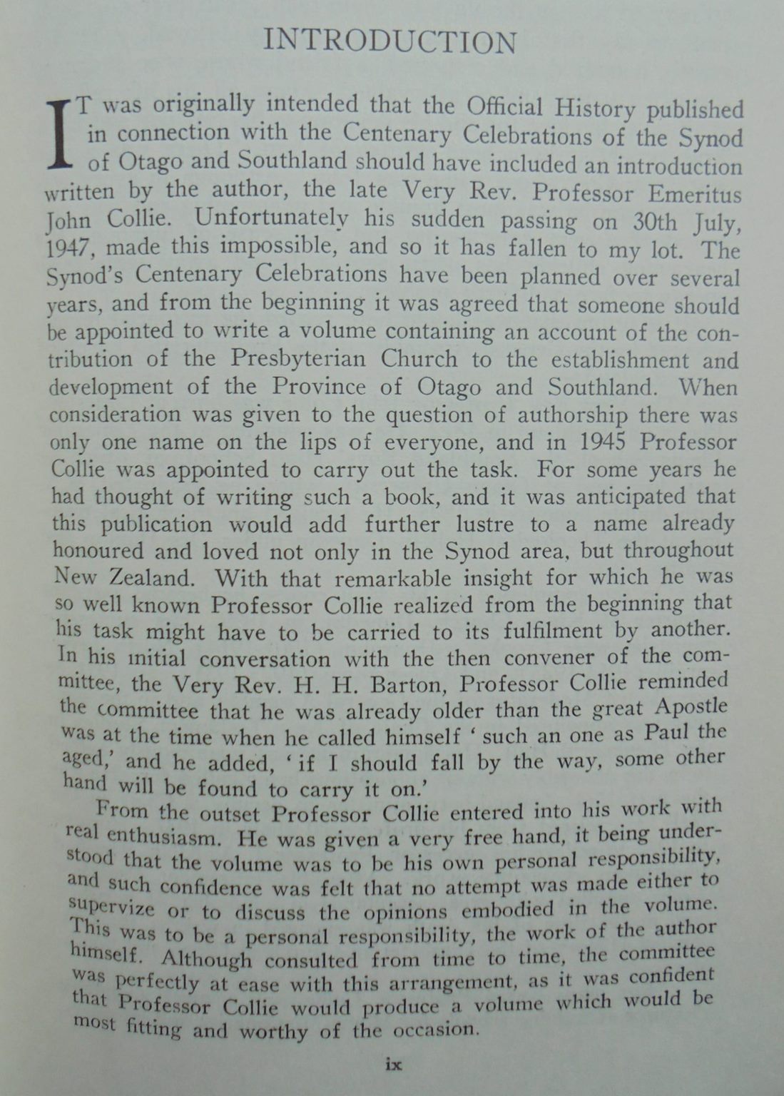 The Story of the Otago Free Church Settlement 1848 to 1948. By John Collie