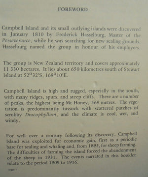 Marlborough Whalers At Campbell Island 1909-196: A Narrative Based on the Recollections of J. Timms by I S Kerr, N Judd (editors).