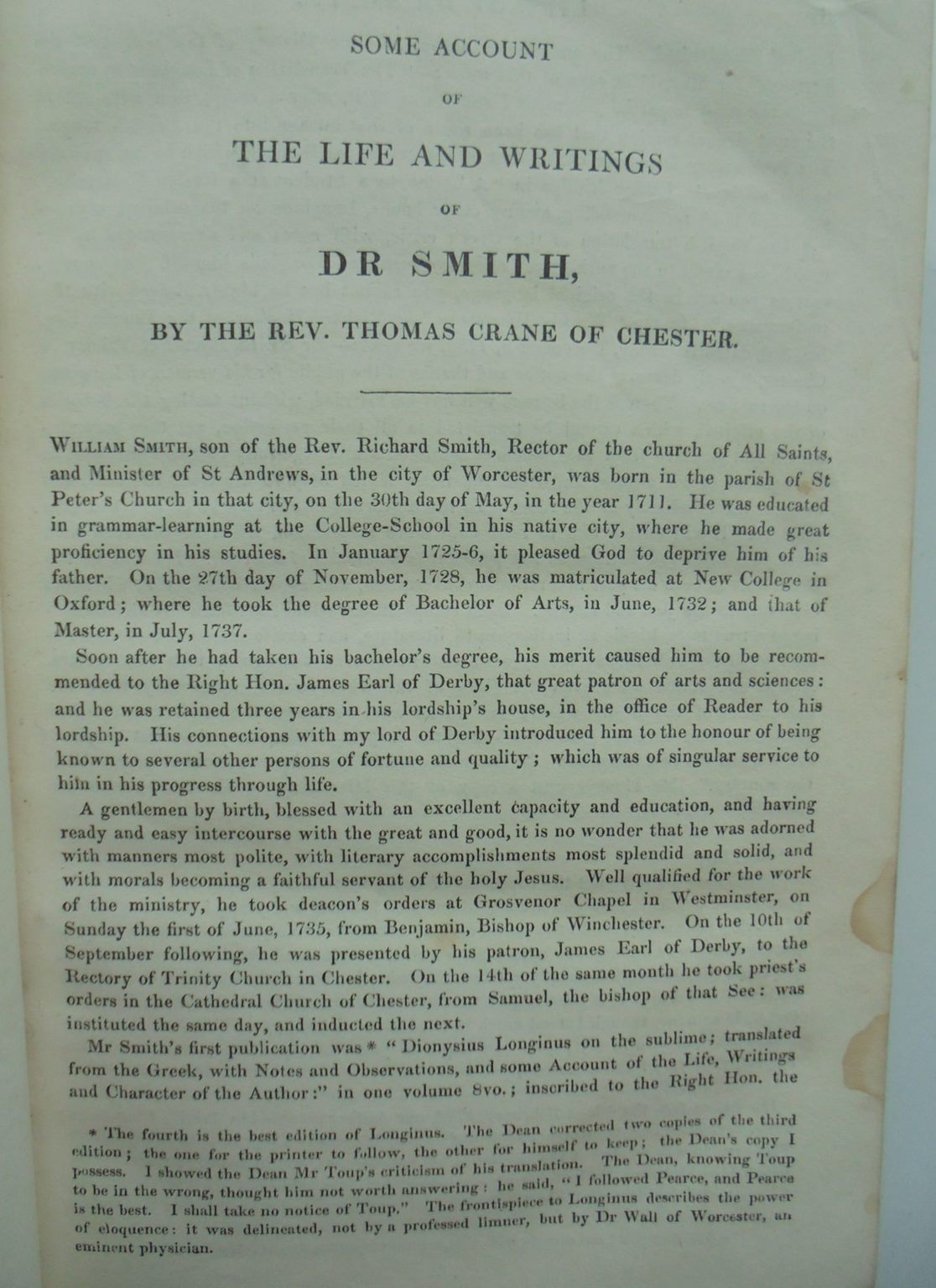 The History of the Peloponnesian War : translated from the Greek of Thucydides. By William Smith, A.M.