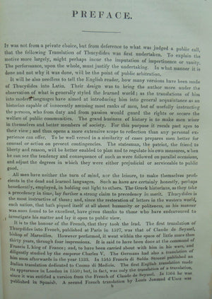 The History of the Peloponnesian War : translated from the Greek of Thucydides. By William Smith, A.M.