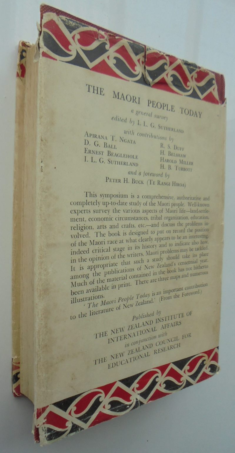 The Maori People Today A General Survey by I.L.G. Sutherland (editor).