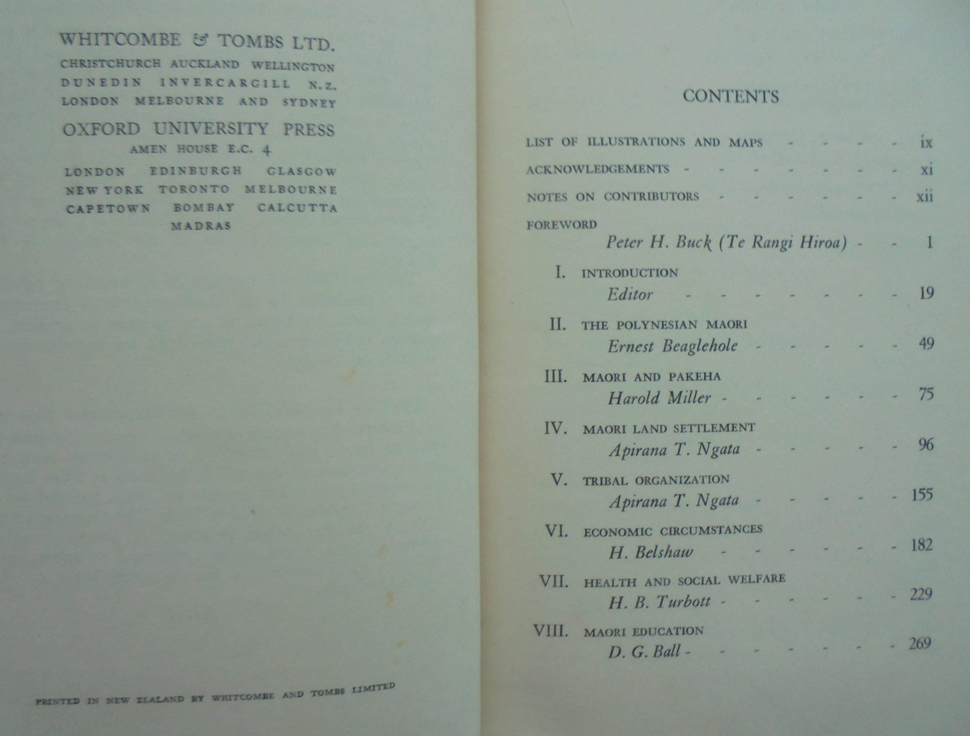 The Maori People Today A General Survey by I.L.G. Sutherland (editor).