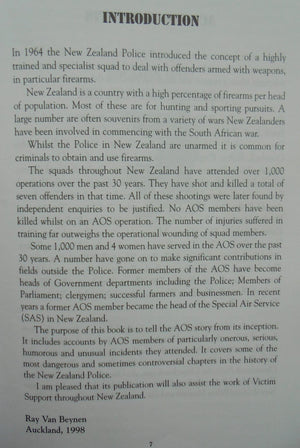 Zero-Alpha. NZ Police Armed Offenders Squad Official History. By Ray Van Beynen