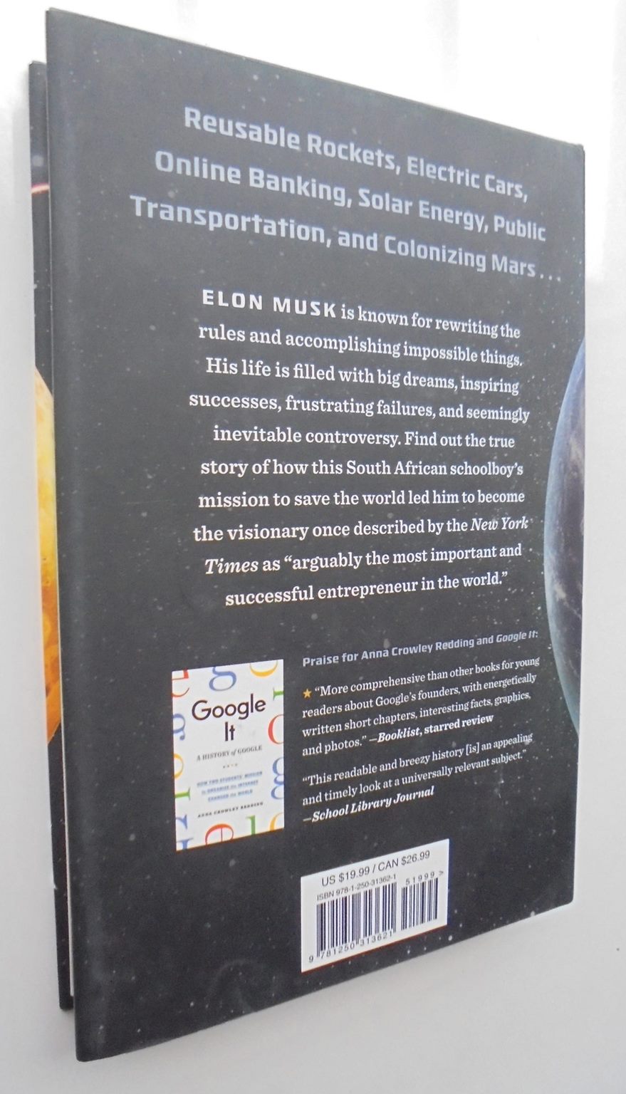 Elon Musk. A Mission to Save the World. By Redding, Anna Crowley