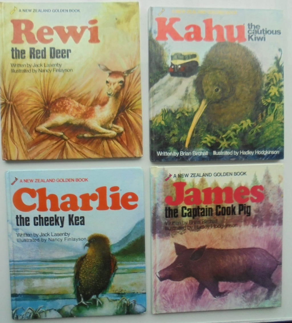 New Zealand Golden Books. Rewi The Red Dear. Charlie The Cheeky Kea. James The Captain Cook Pig.  Kahu The Cautious Kiwi