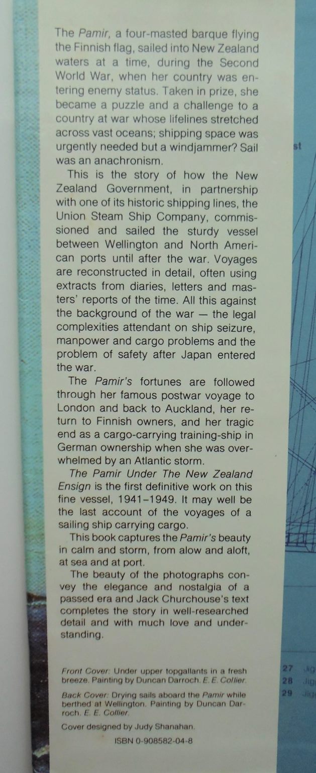 Pamir Under the New Zealand Ensign by Jack Churchouse. 1978. FIRST EDITION.