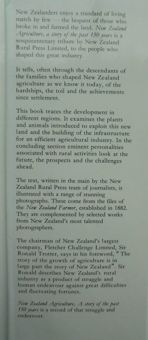 New Zealand Agriculture. A Story Of The Past 150 years