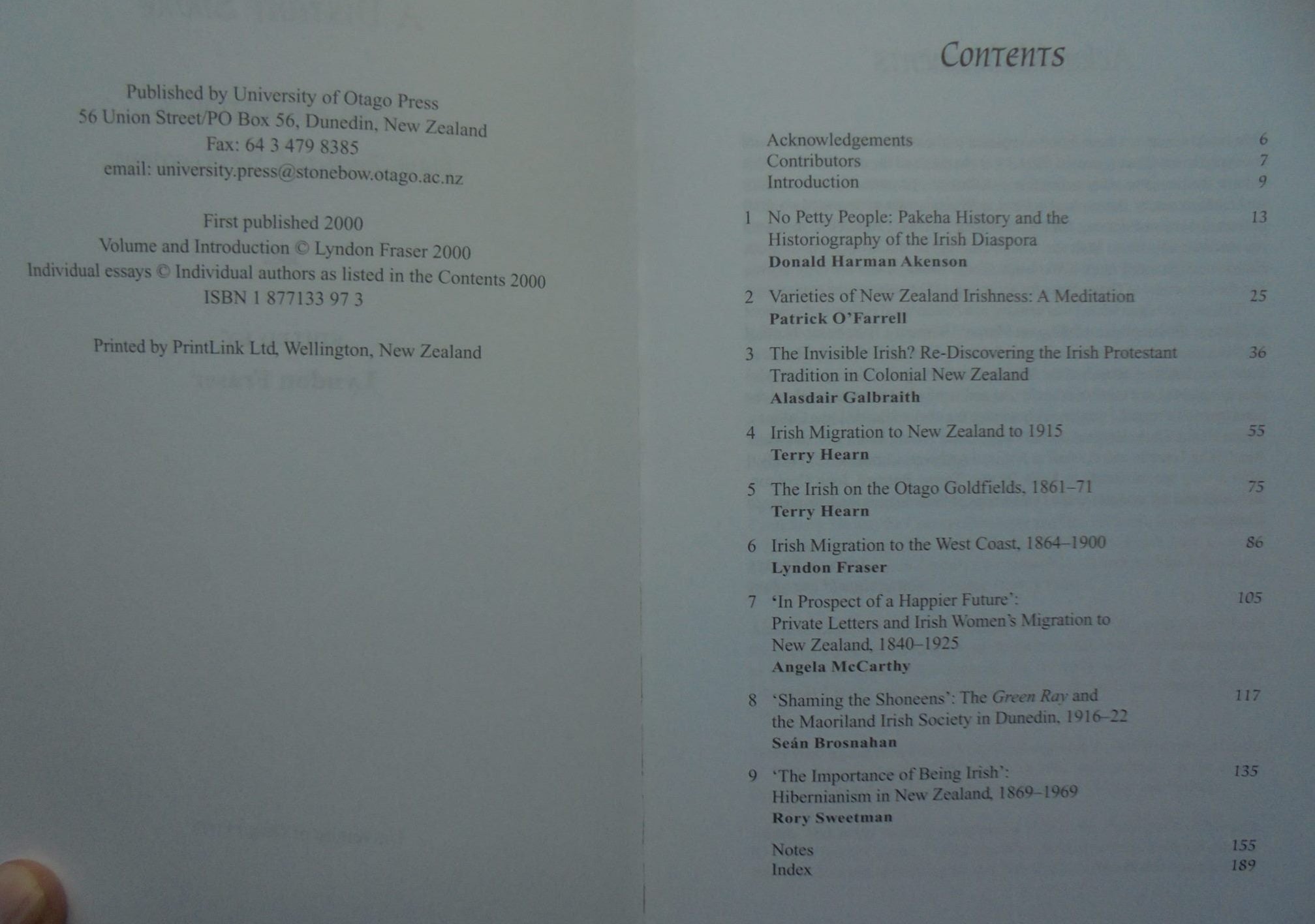 A Distant Shore: Irish Migration & New Zealand Settlement by Fraser, Lyndon