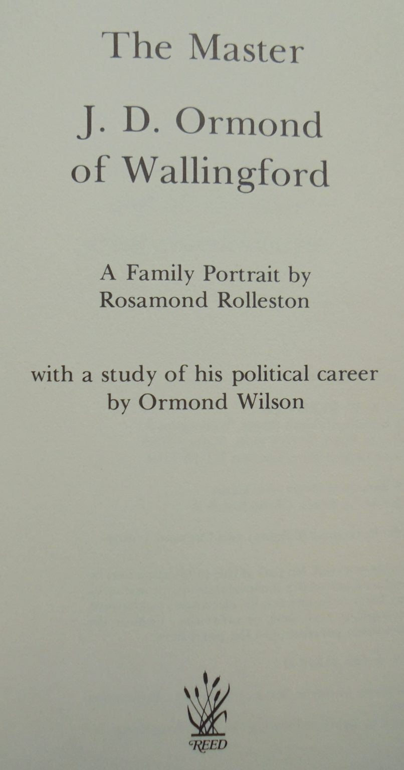 The Master: J. D. Ormond of Wallingford : a Family Portrait by Rosamond Rolleston