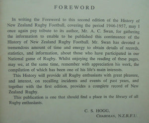 History of New Zealand Rugby Football. Volume 2 1946-1957