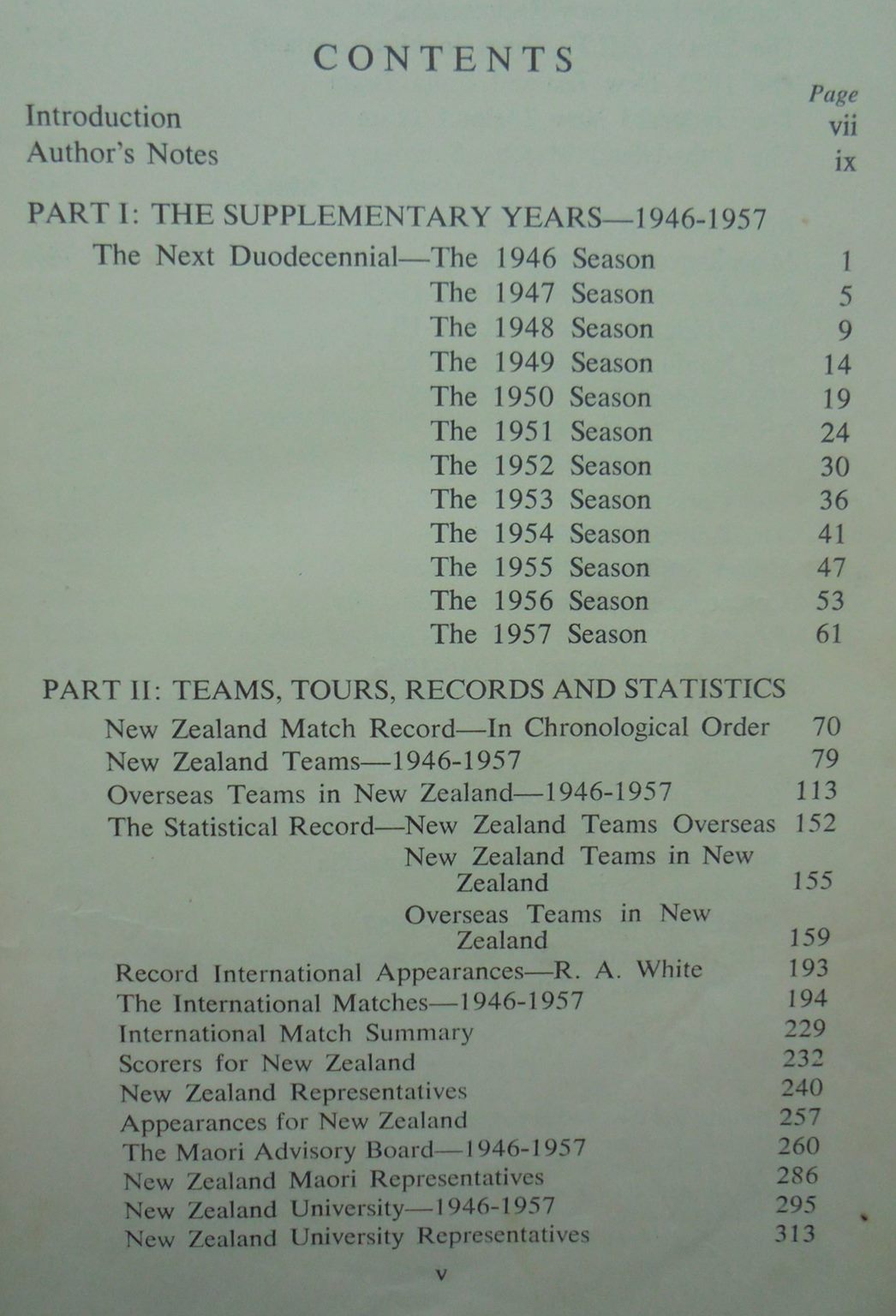 History of New Zealand Rugby Football. Volume 2 1946-1957