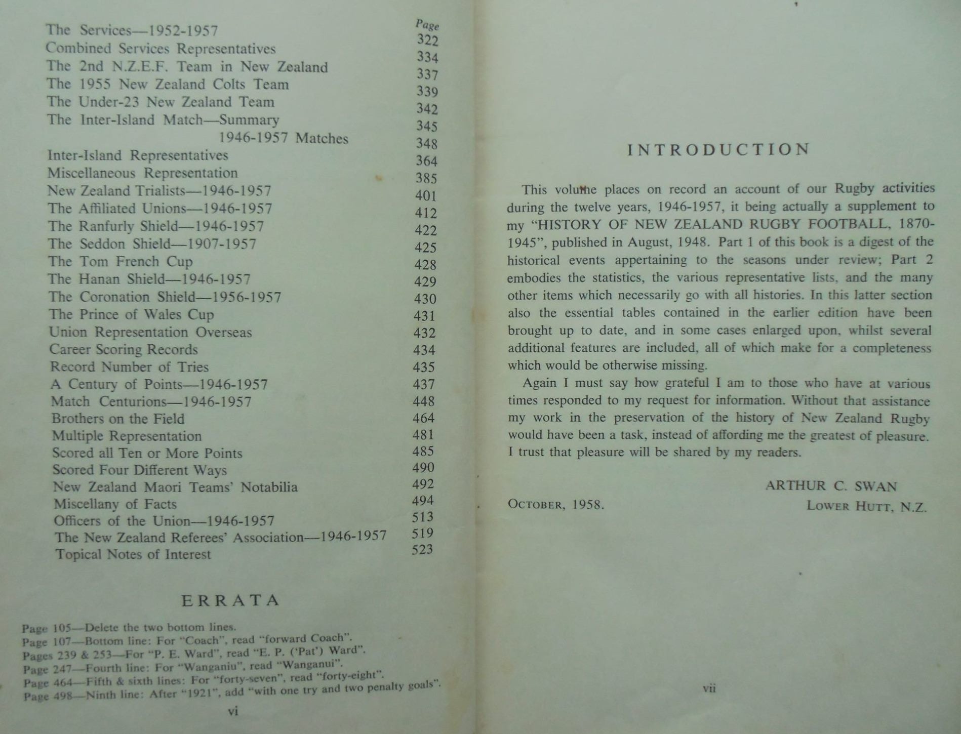 History of New Zealand Rugby Football. Volume 2 1946-1957