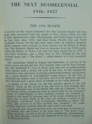 History of New Zealand Rugby Football. Volume 2 1946-1957