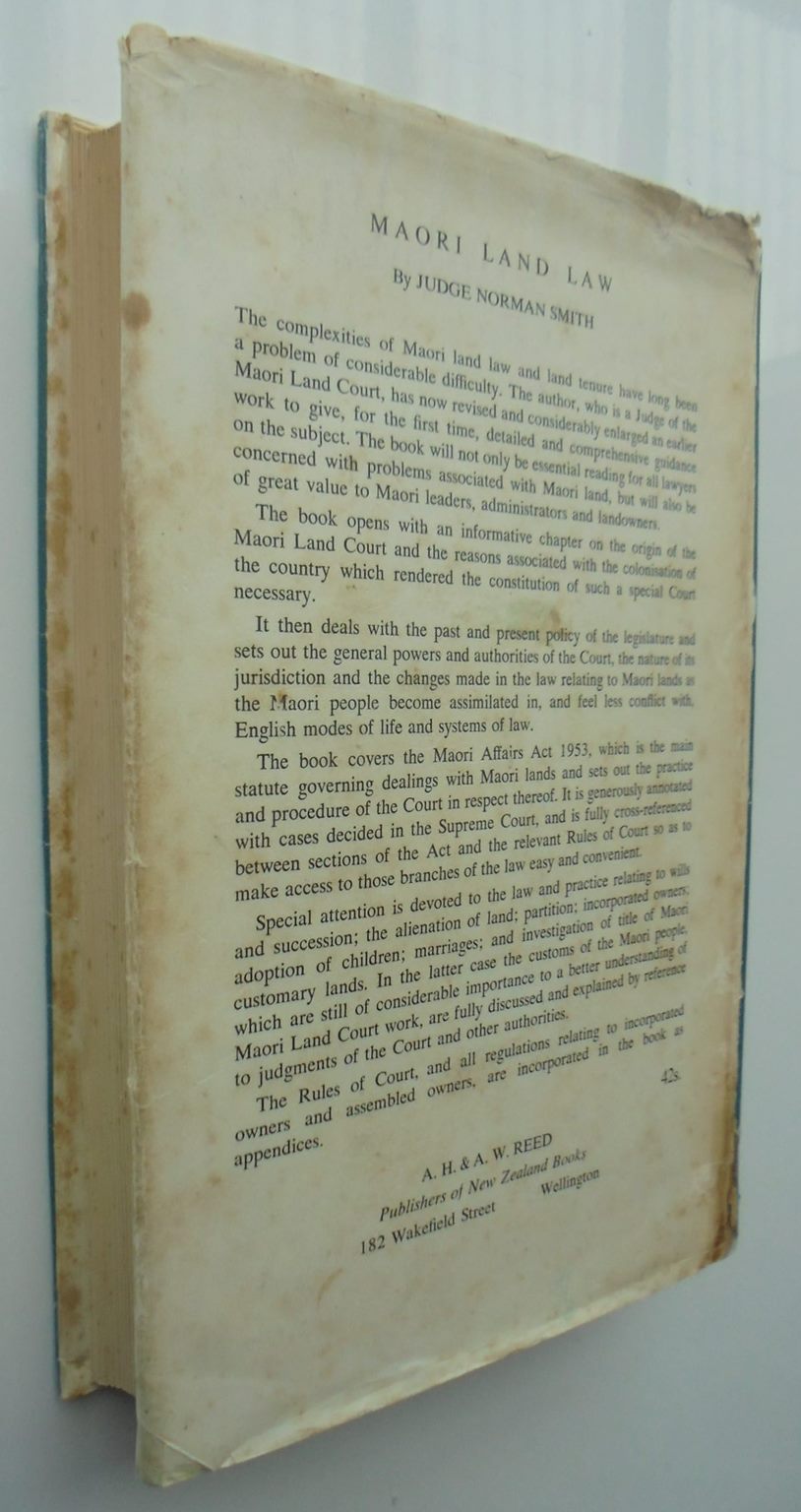 Tuwharetoa. A History of the Maori People of the Taupo District By John Te Grace. SIGNED BY AUTHOR. VERY SCARCE FIRST EDITION.