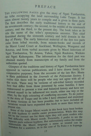 Tuwharetoa. A History of the Maori People of the Taupo District By John Te Grace. SIGNED BY AUTHOR. VERY SCARCE FIRST EDITION.