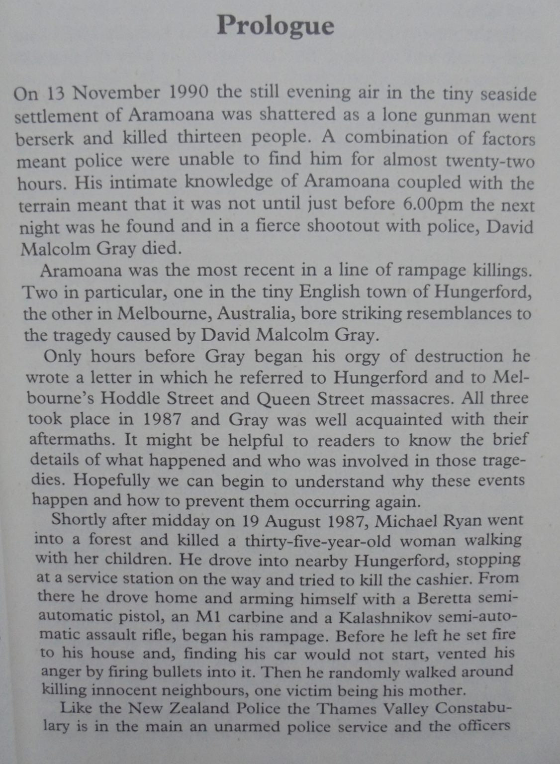 Aramoana. Twenty-Two Hours of Terror. The Police Inside Story by Bill O'Brien