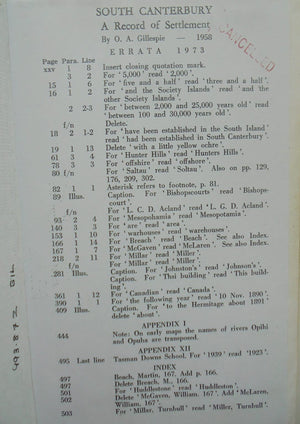 South Canterbury, A Record of Settlement.