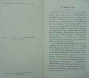 Canvas and Gold a History of the Wakamarina Goldfields and Lower Pelorus Valley by Norman H. Brayshaw.