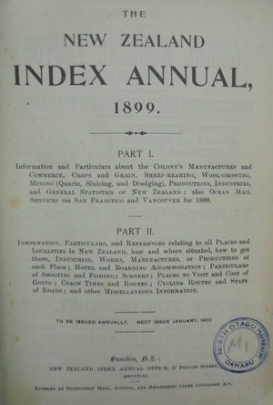 The New Zealand Index Annual 1899.