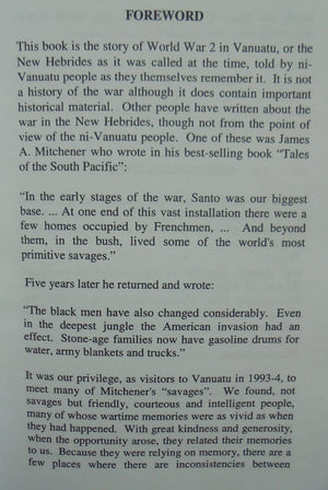 Ni-Vanuatu Memories of World War 2. SIGNED by Margaret And Bruce Moon