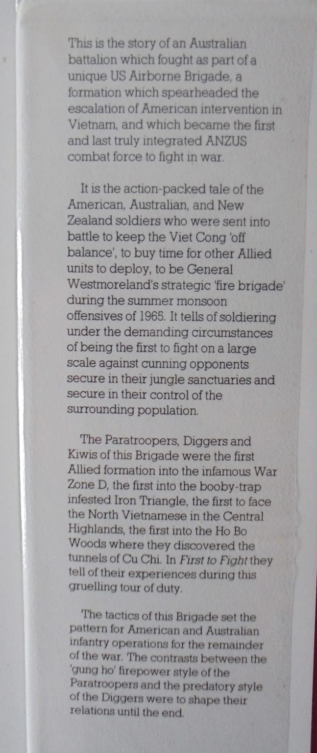 First to Fight: Australian Diggers, N.Z. Kiwis, U.S. Paratroopers in Vietnam, 1965-66. by Bob Breen.