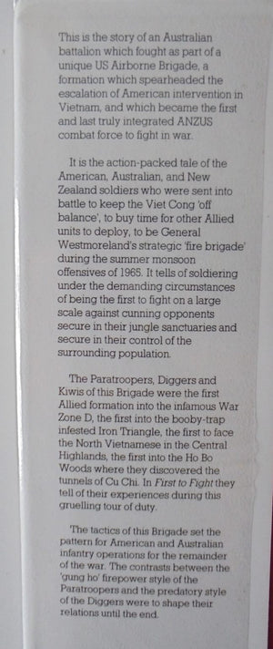 First to Fight: Australian Diggers, N.Z. Kiwis, U.S. Paratroopers in Vietnam, 1965-66. by Bob Breen.