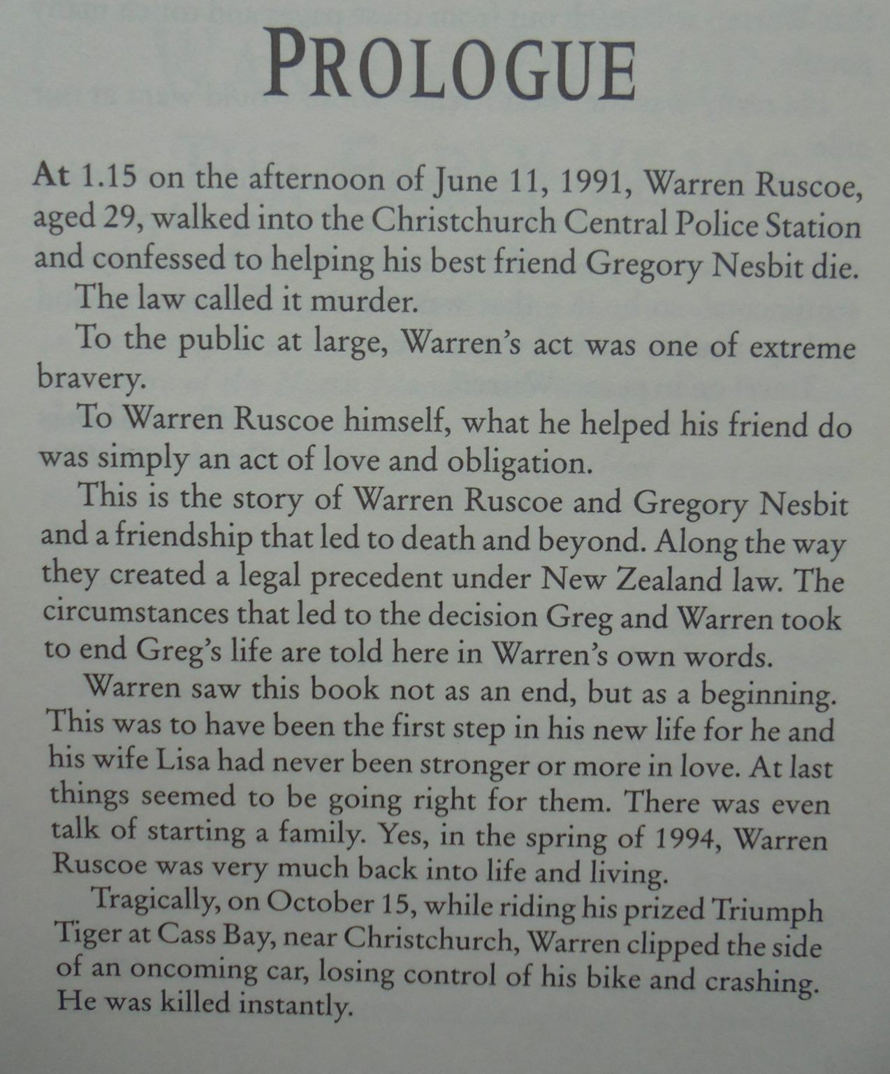 A Long Goodnight the Tragic Story of Mates Warren Ruscoe & Greg Nesbit By Warren Ruscoe, Grant Shanks