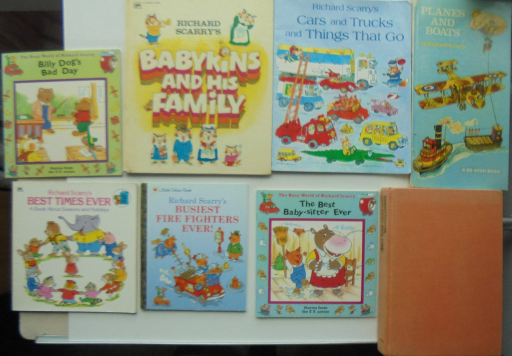 Richard Scarry books. (Eight)