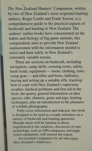 The New Zealand Hunter's Companion By Roger Lentle, Frank Saxton