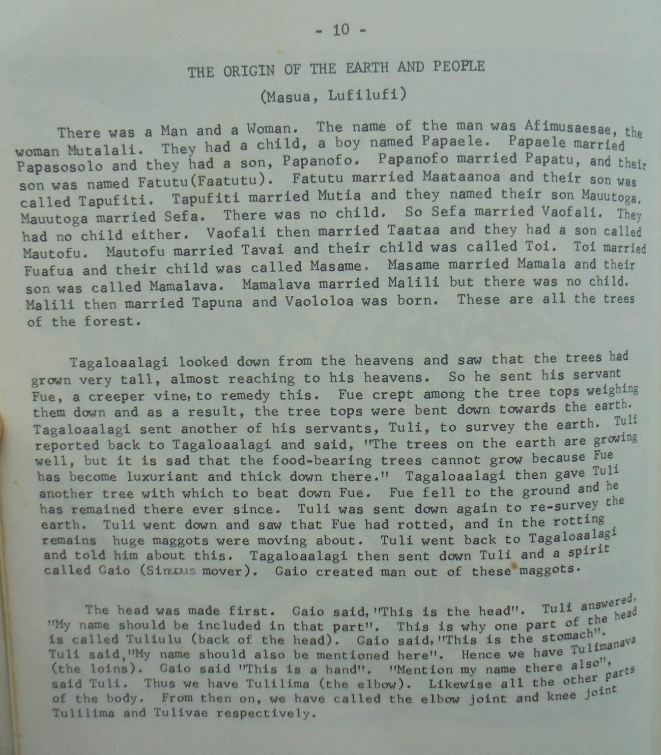 Myths and Legends of Samoa / Tala o le Vavau. In English and Samoan by C. Stuebel.