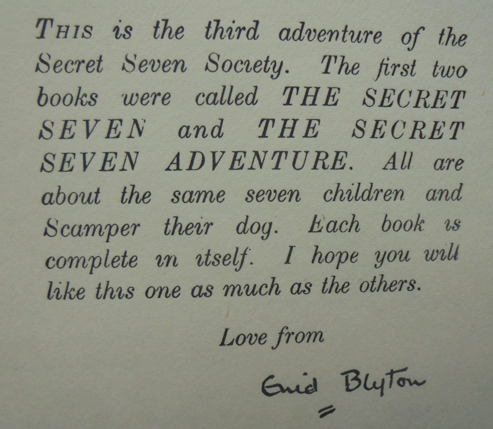 The Secret Seven. (1950) plus three more First Editions