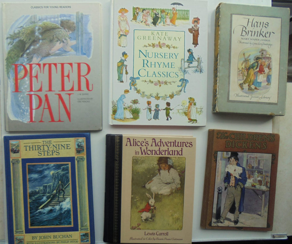 8 Illustrated Children's Classics. Lewis Carroll, Dickens, Kipling, J M Barrie