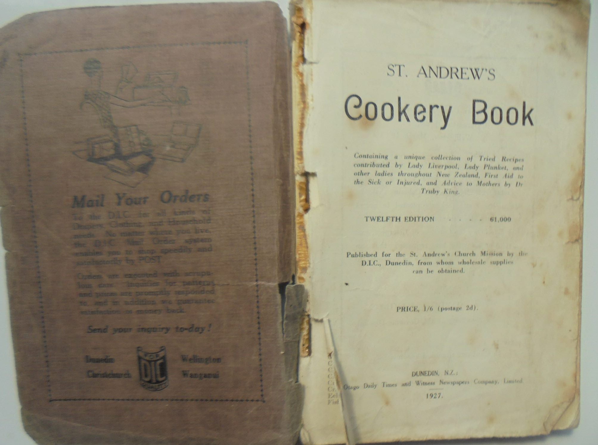 Two Vintage Cookery Books.