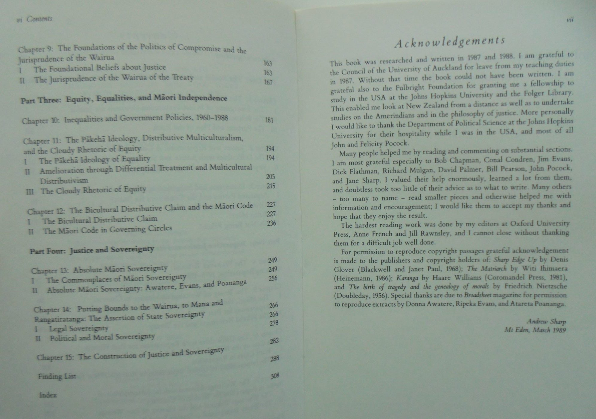 Justice and the Maori Maori Claims in New Zealand Political Argument in the 1980's By Andrew Sharp.