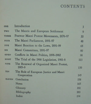 Politics of the New Zealand Maori. Protest and cooperation, 1891-1909. By John Adrian Williams.