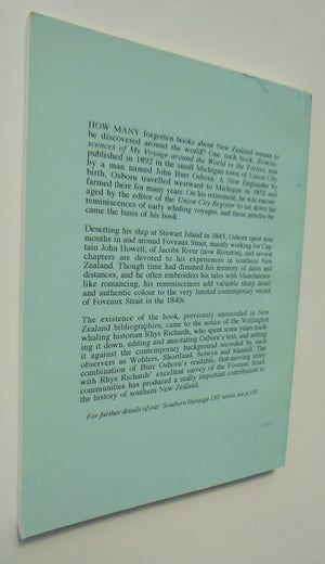 The Foveaux Whaling Yarns of Yankee Jack. Burr Osborn's Adventures in Southern New Zealand, 1845 By Rhys Richards.