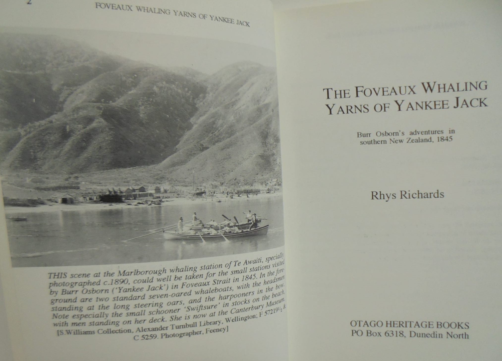 The Foveaux Whaling Yarns of Yankee Jack. Burr Osborn's Adventures in Southern New Zealand, 1845 By Rhys Richards.