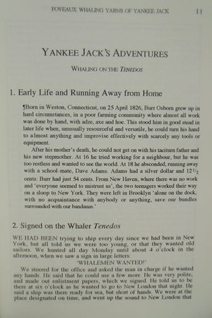 The Foveaux Whaling Yarns of Yankee Jack. Burr Osborn's Adventures in Southern New Zealand, 1845 By Rhys Richards.