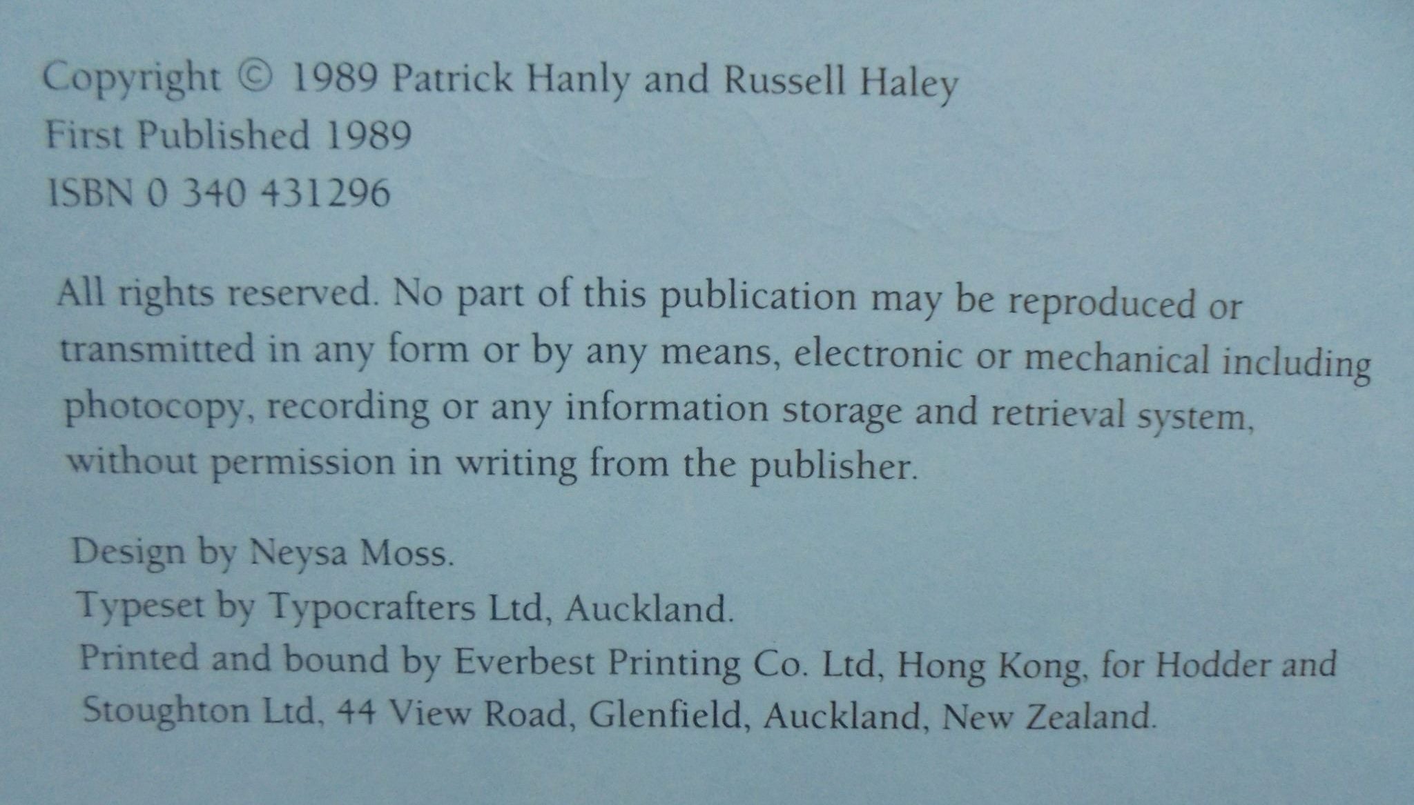 Hanly: A New Zealand Artist. SIGNED BY AUTHOR Russell Haley.