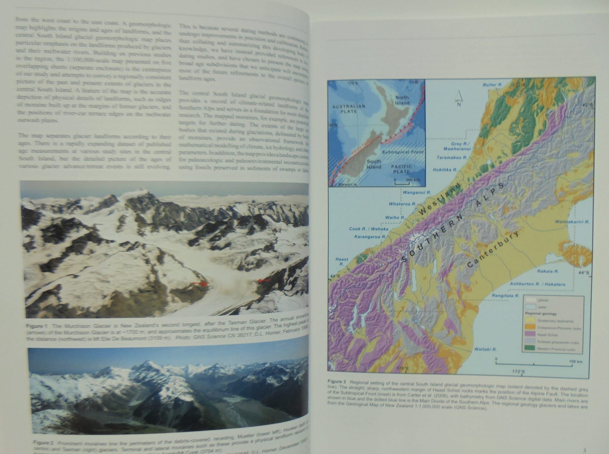 Glacial Geomorphology of the Central South Island, New Zealand. Set with 6 maps