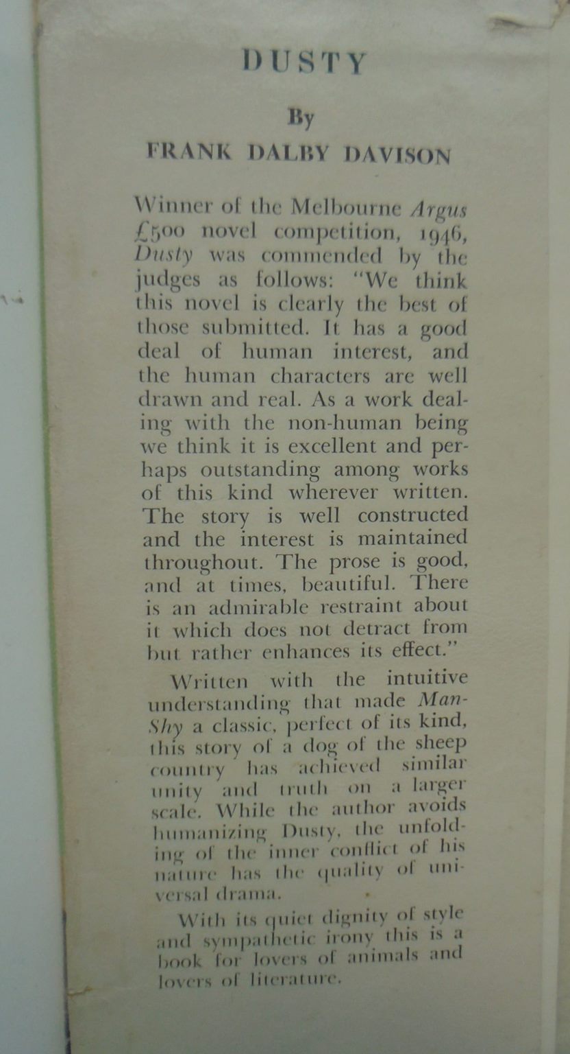 Dusty A Dog of the Sheep Country By Frank Dalby Davison (1947)