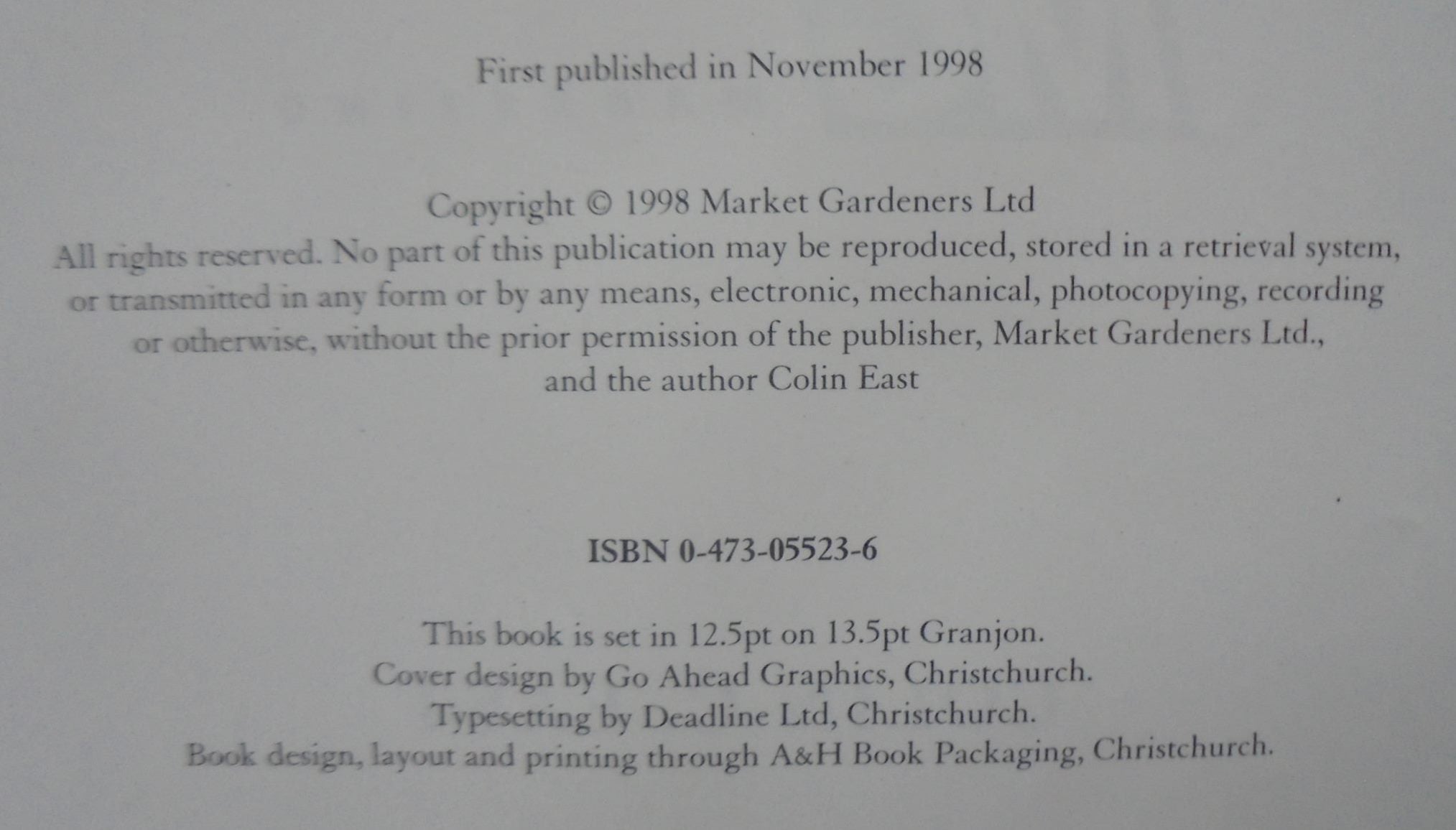 75 Years of Market Gardeners Unlimited. By Colin C. East