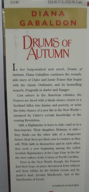 Drums of Autumn (Outlander). By Gabaldon, Diana. 1st edition