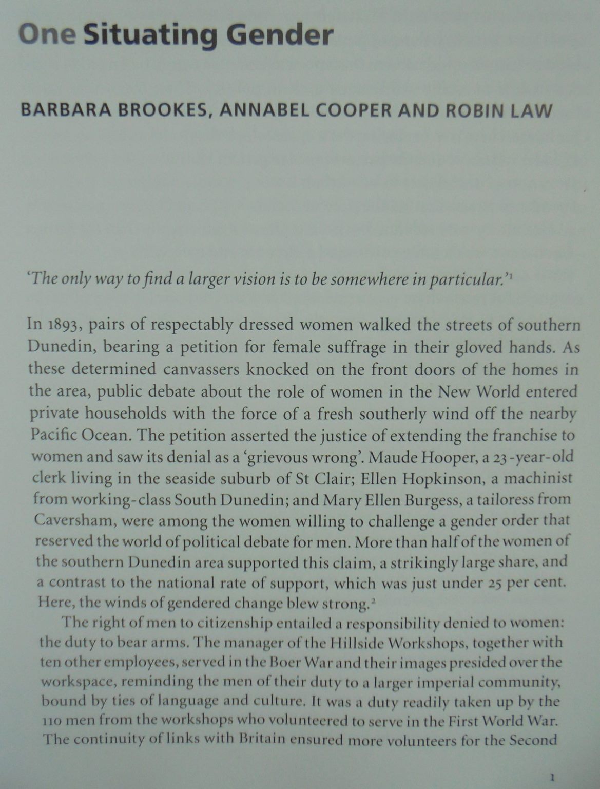 Sites of Gender Men, Women and Modernity in Southern Dunedin 1890-1939 By SIGNED BY Barbara Brookes