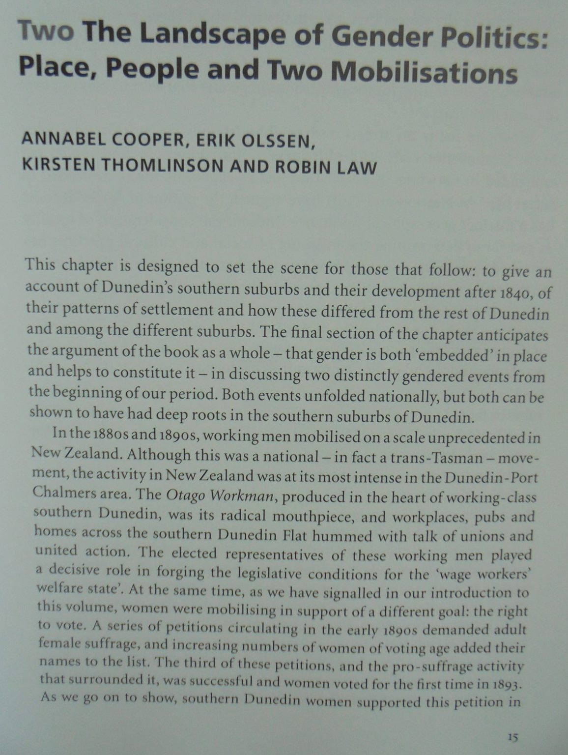 Sites of Gender Men, Women and Modernity in Southern Dunedin 1890-1939 By SIGNED BY Barbara Brookes