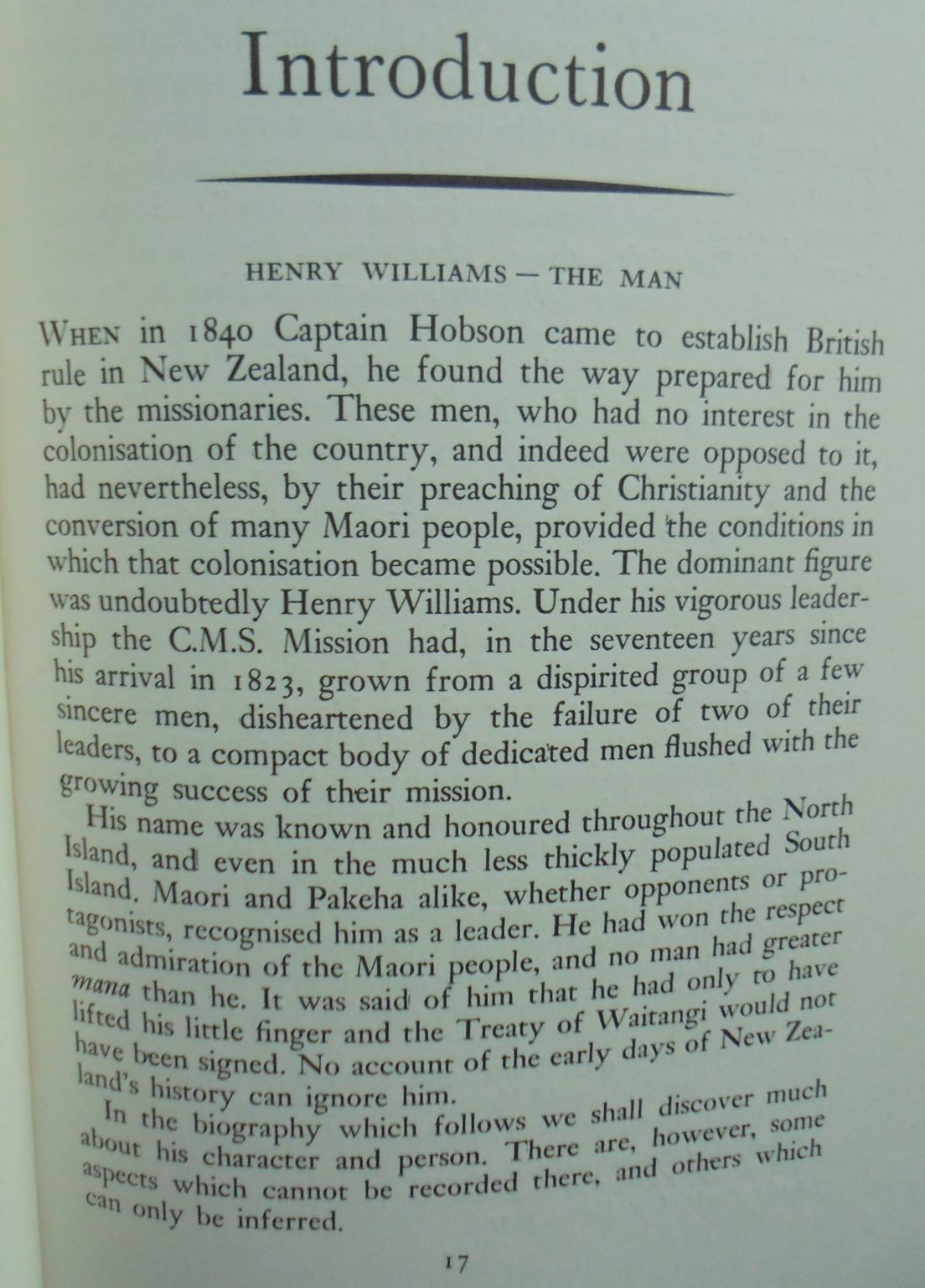 Te Wiremu. A Biography of Henry Williams. By Lawrence M. Rogers